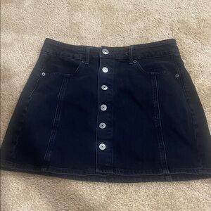 AEO Black Button-Up Mini Skirt